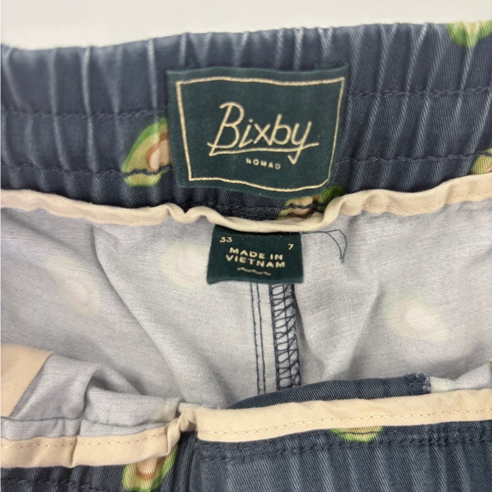 Bixby Nomad Mens Avocado Print Shorts Cotton & Spandex Blend Size 33 - Picture 3 of 7